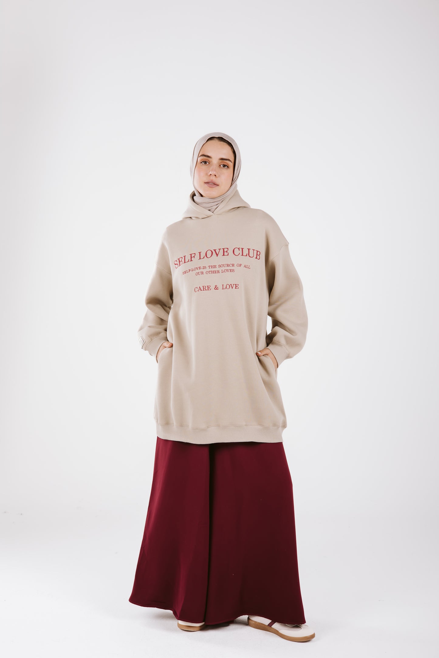 CREPE WIDE LEG PANTS-BURGANDY