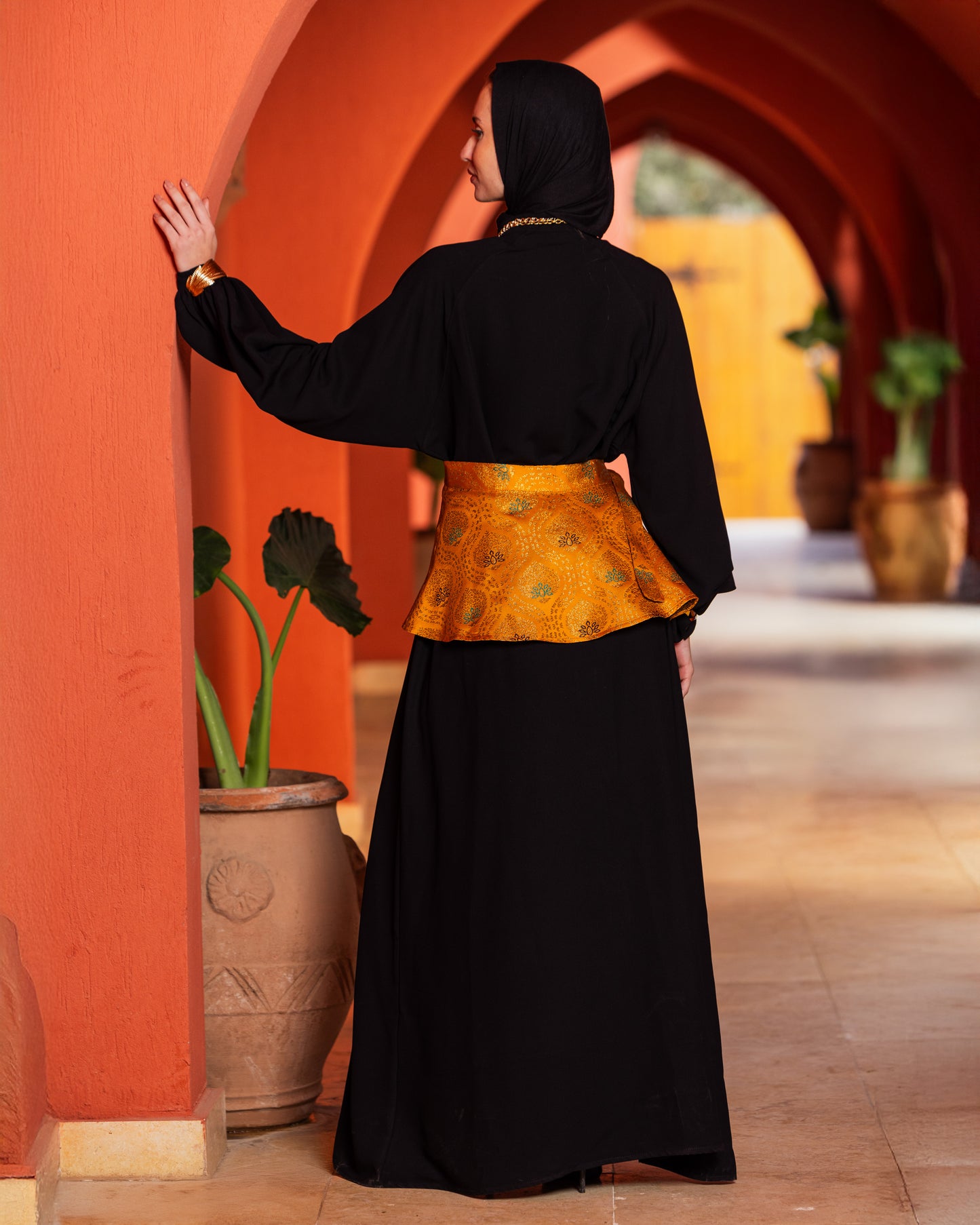 INDIAN THERMA SKIRT-MUSTARD