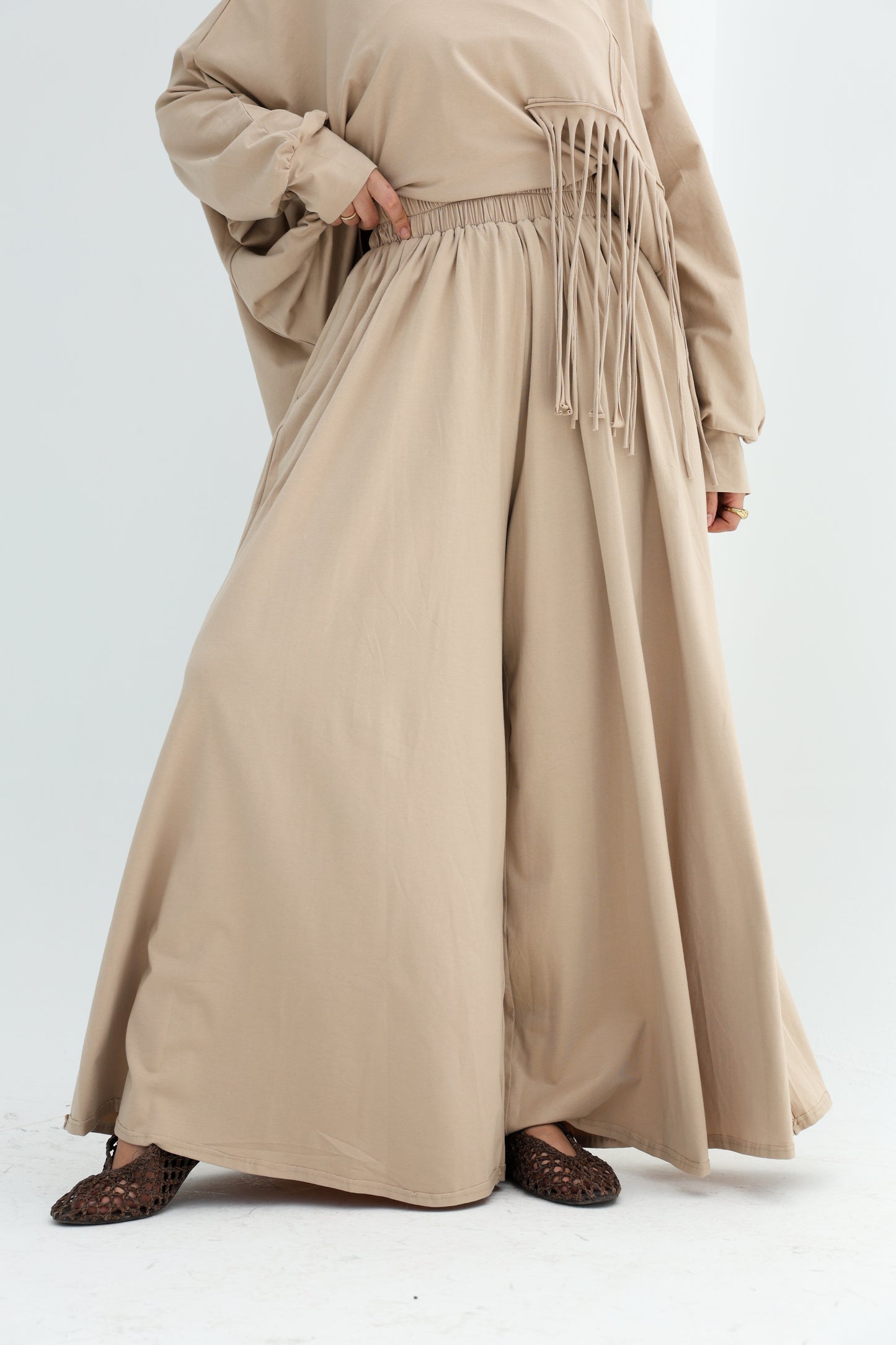 FRINGE FLOW SET - BEIGE