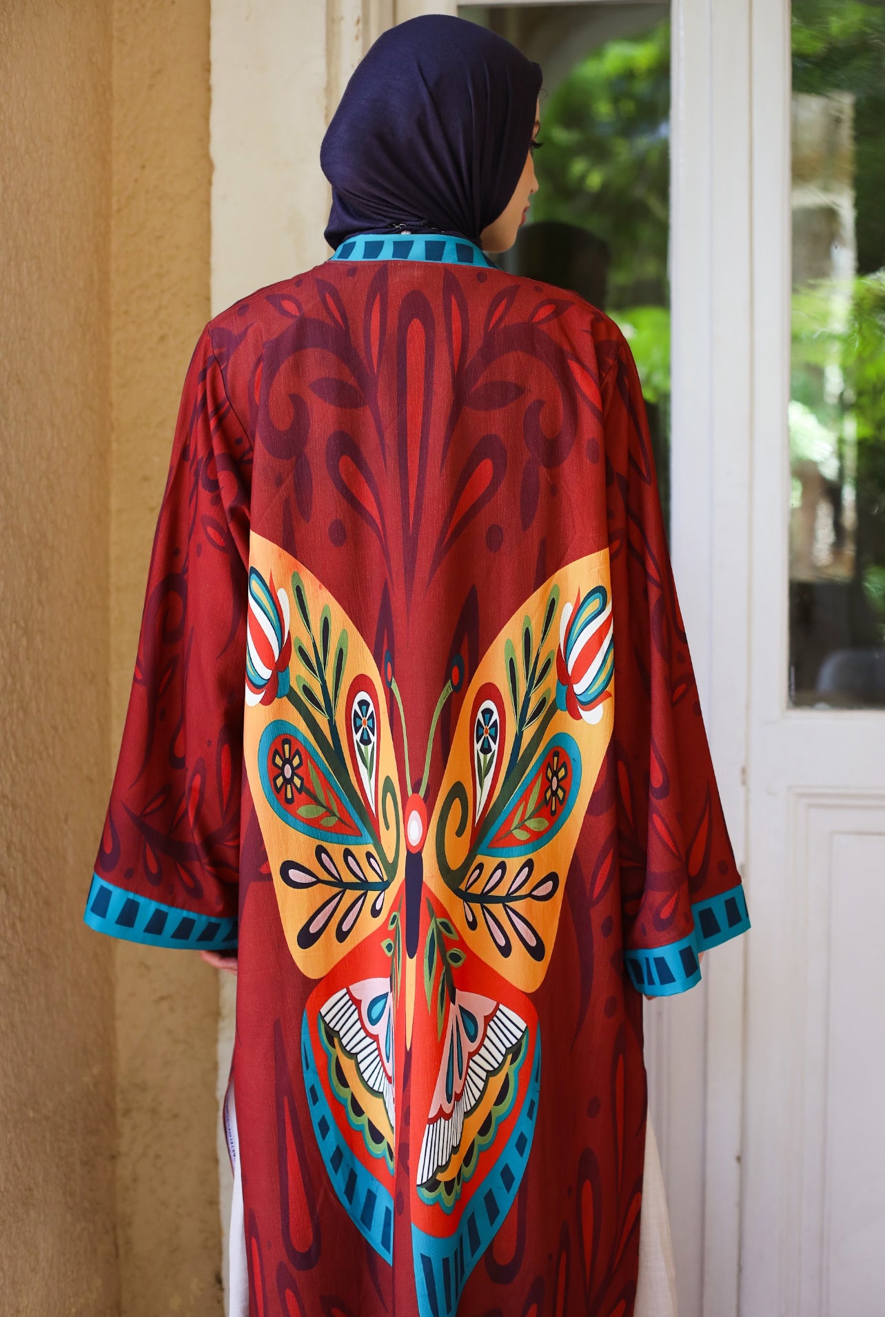 PRINTED BUTTERFLY KIMONO