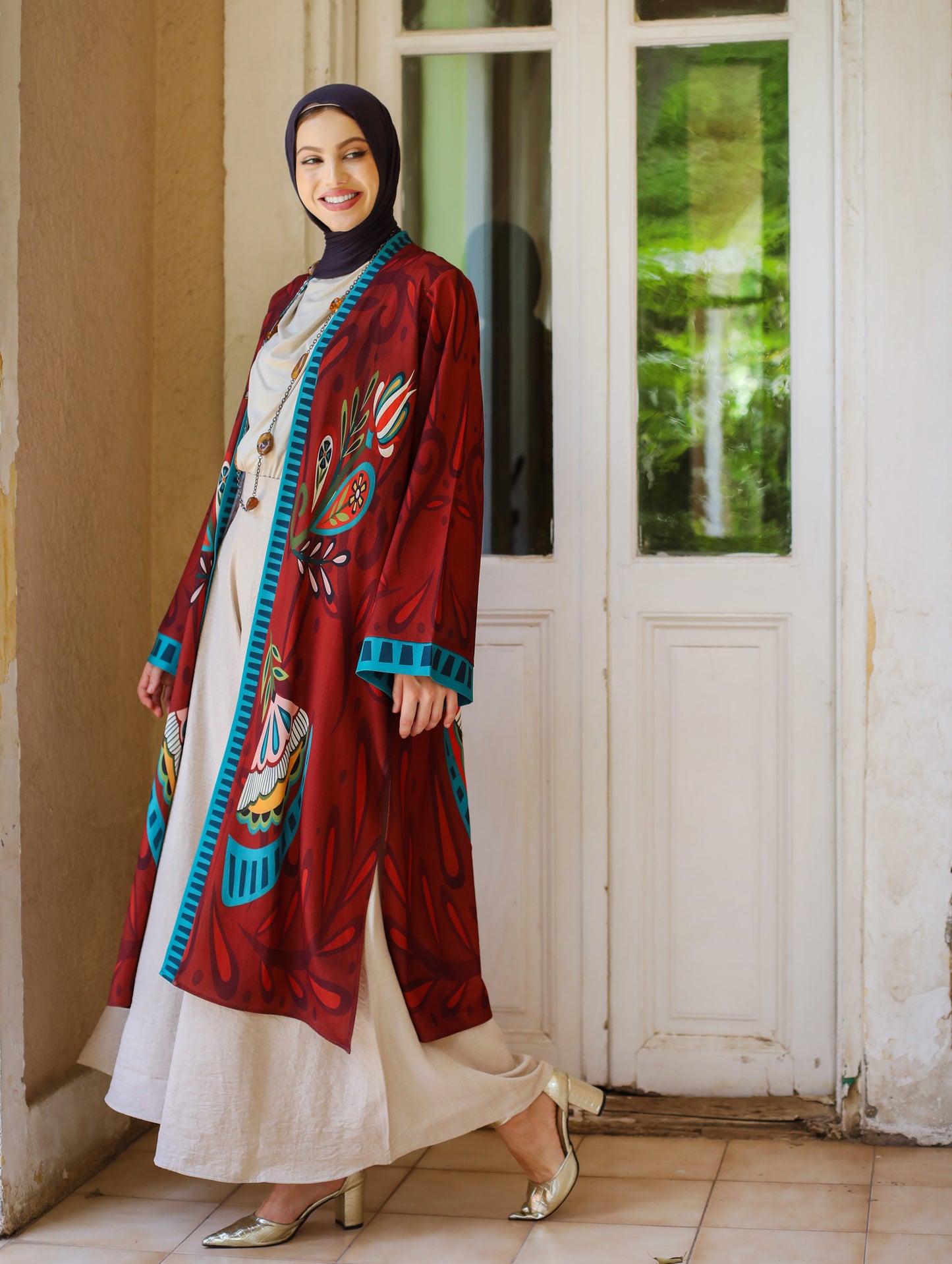 PRINTED BUTTERFLY KIMONO