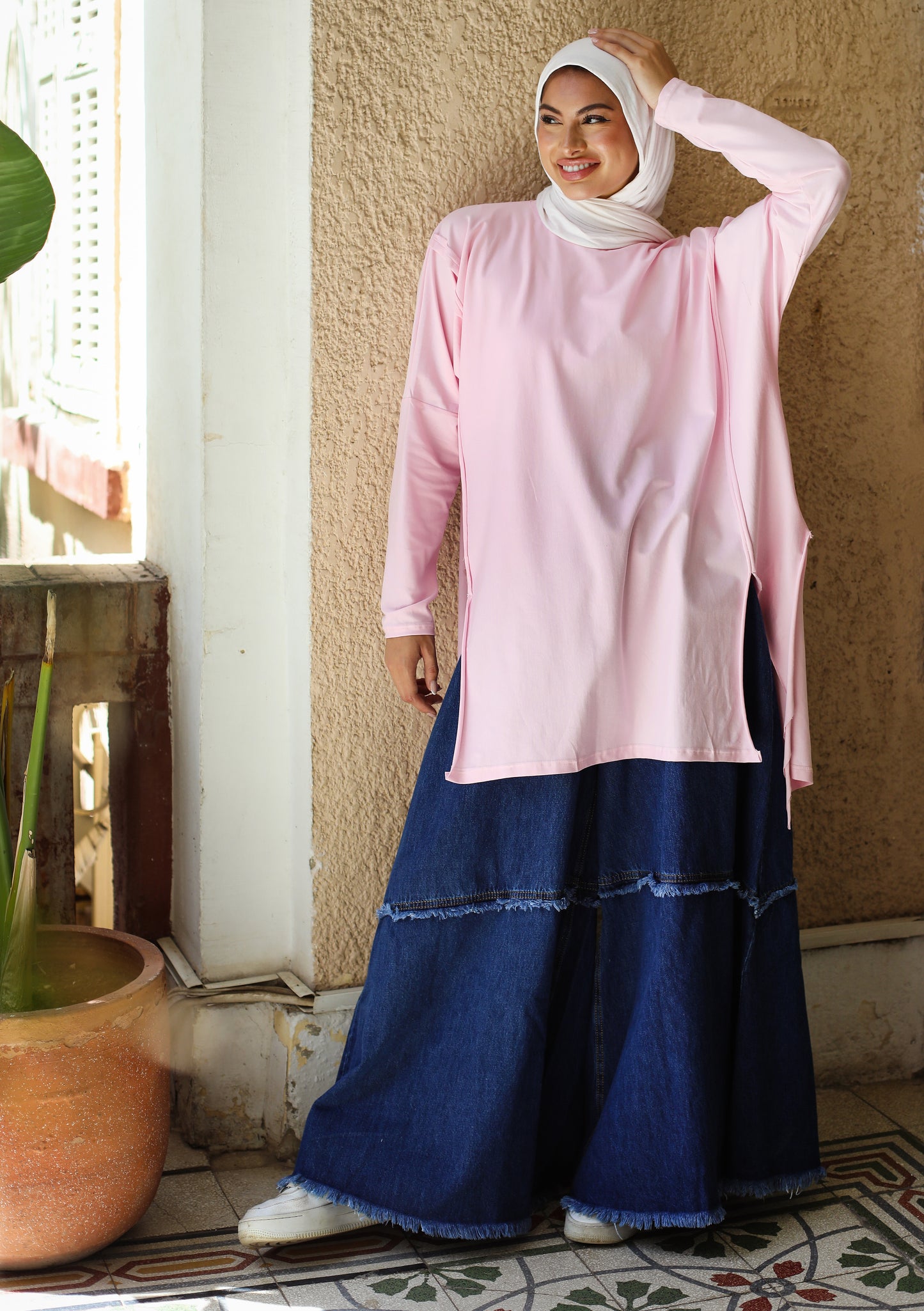 OVERSIZE COTTON SHIRT-PINK