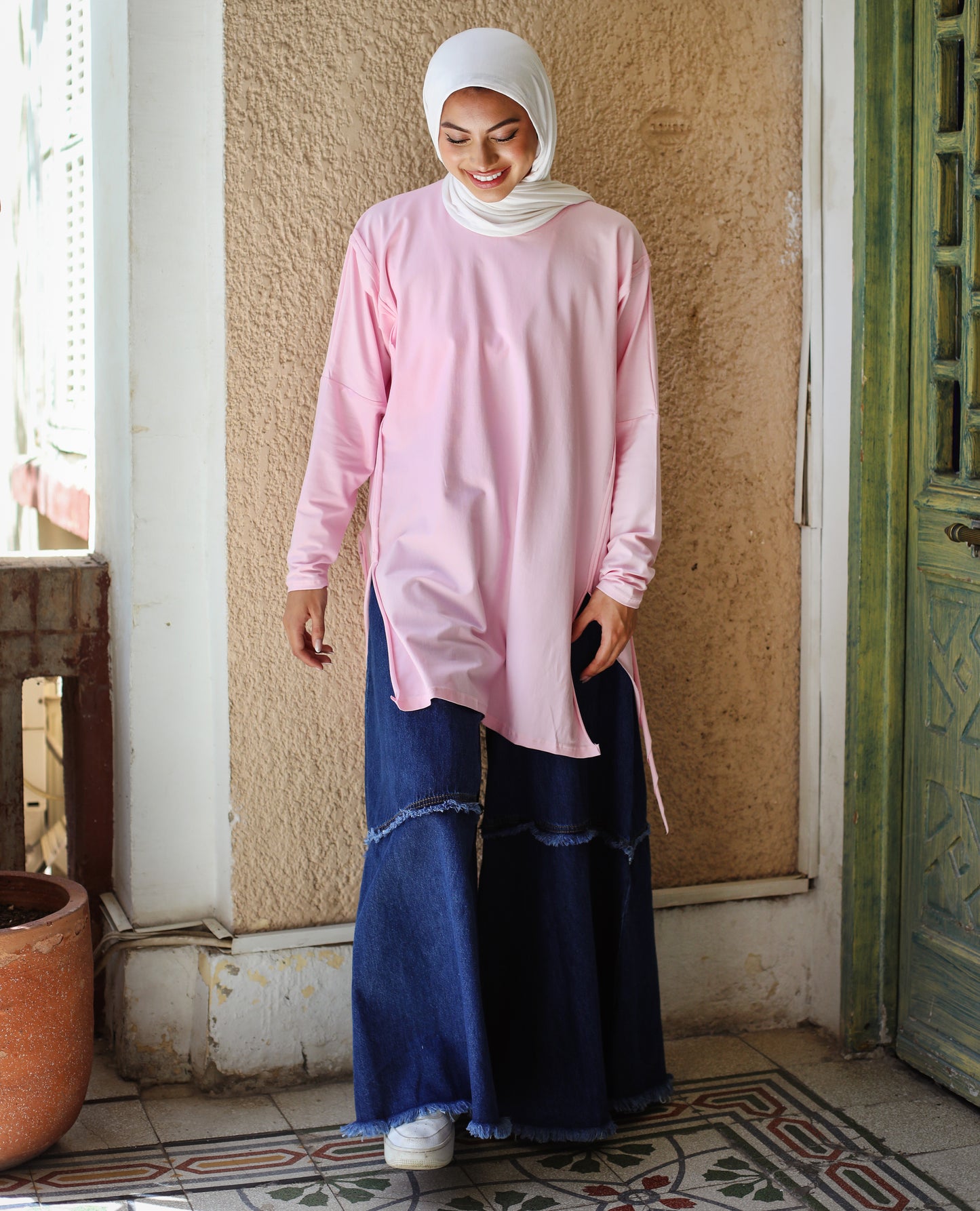 OVERSIZE COTTON SHIRT-PINK