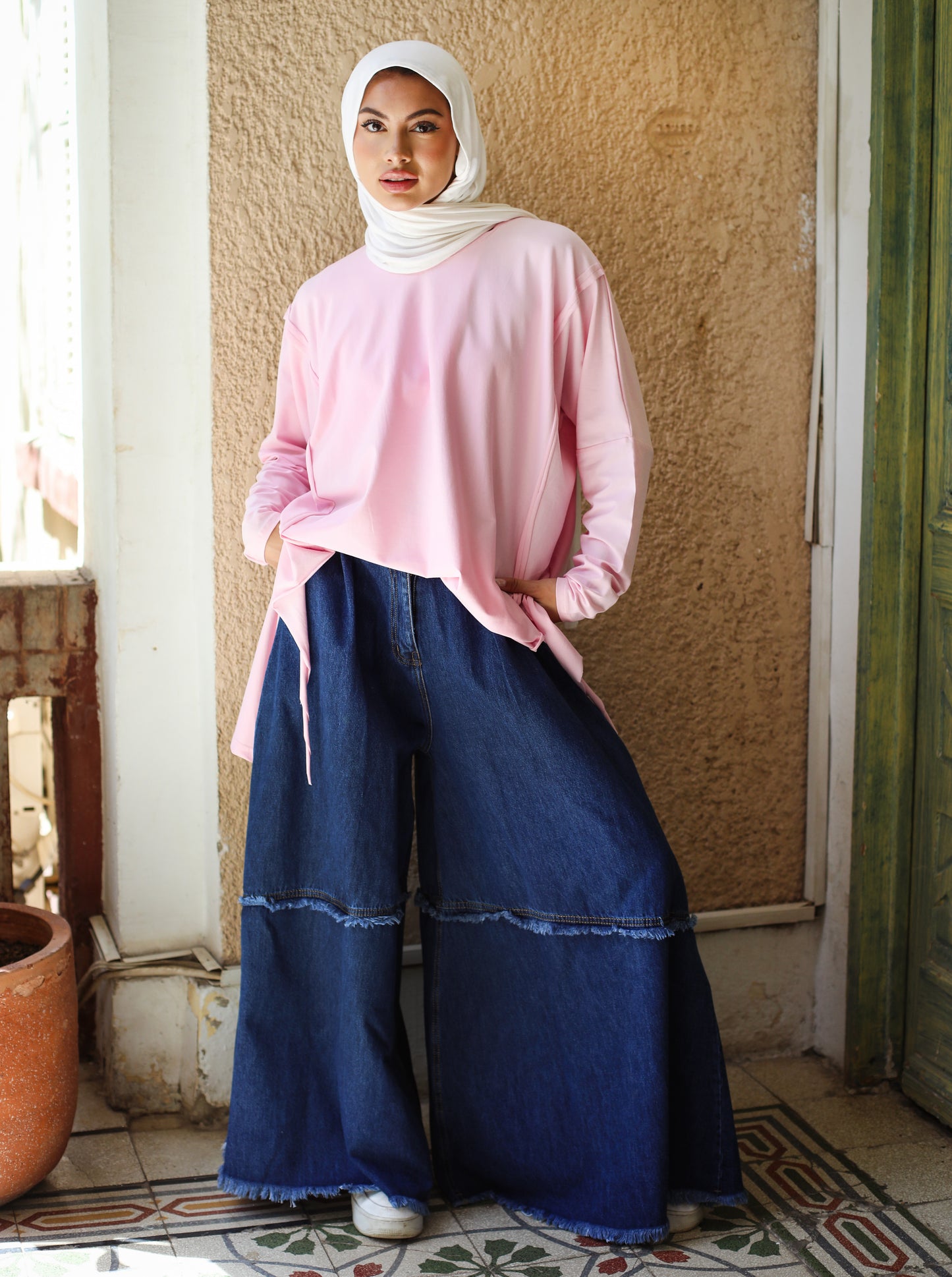 OVERSIZE COTTON SHIRT-PINK
