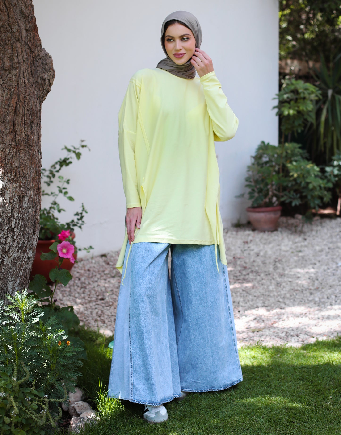 OVERSIZE COTTON SHIRT-YELLOW