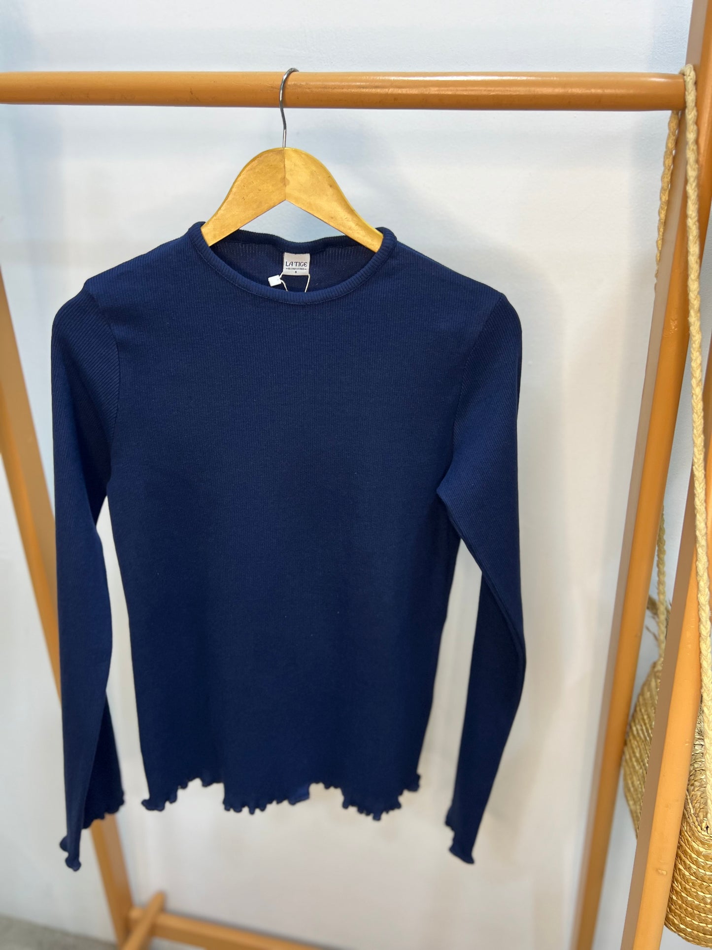 LONG SLEEVE COTTON RIB TOP