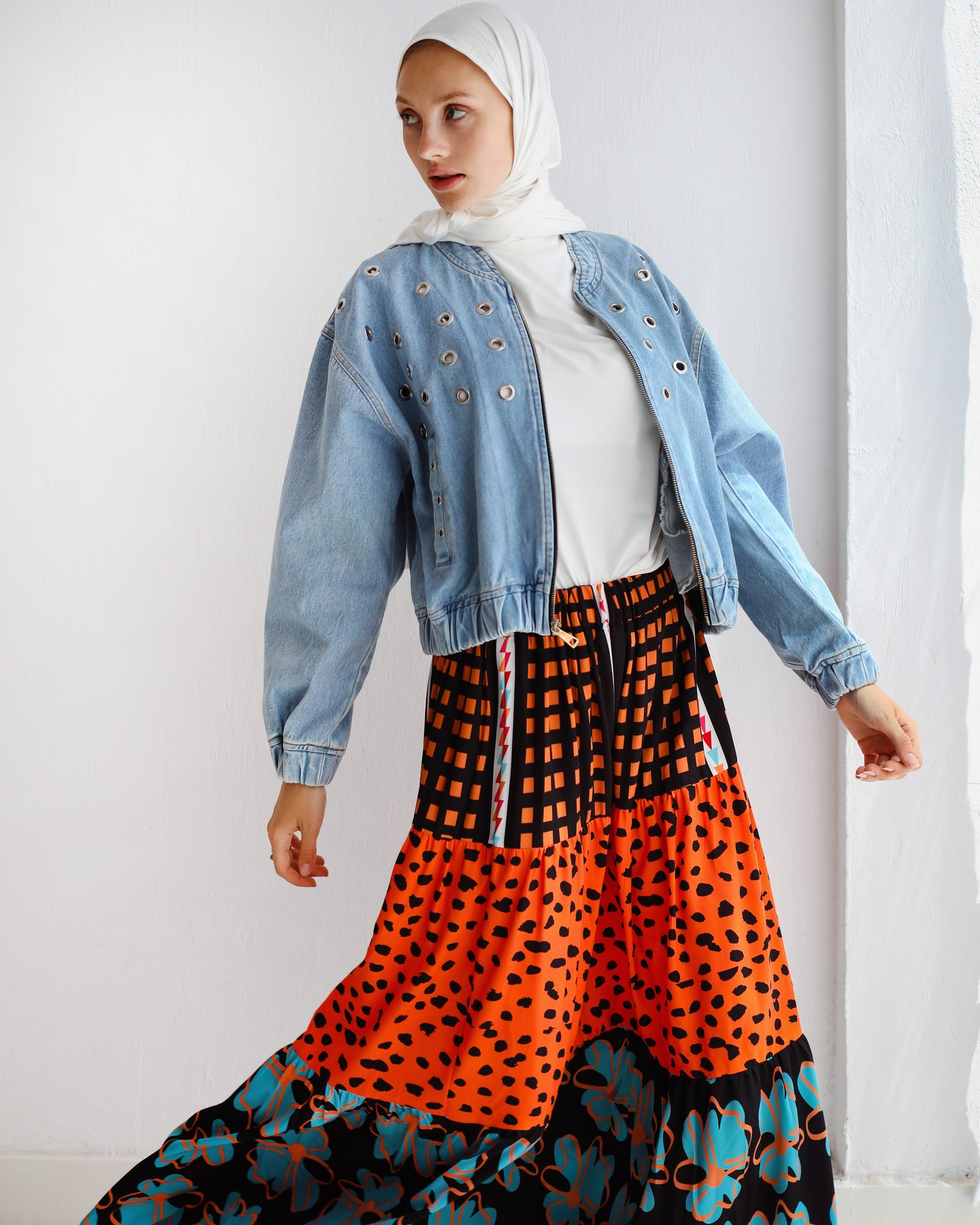 MIXED PRINTED BOHO SKIRT