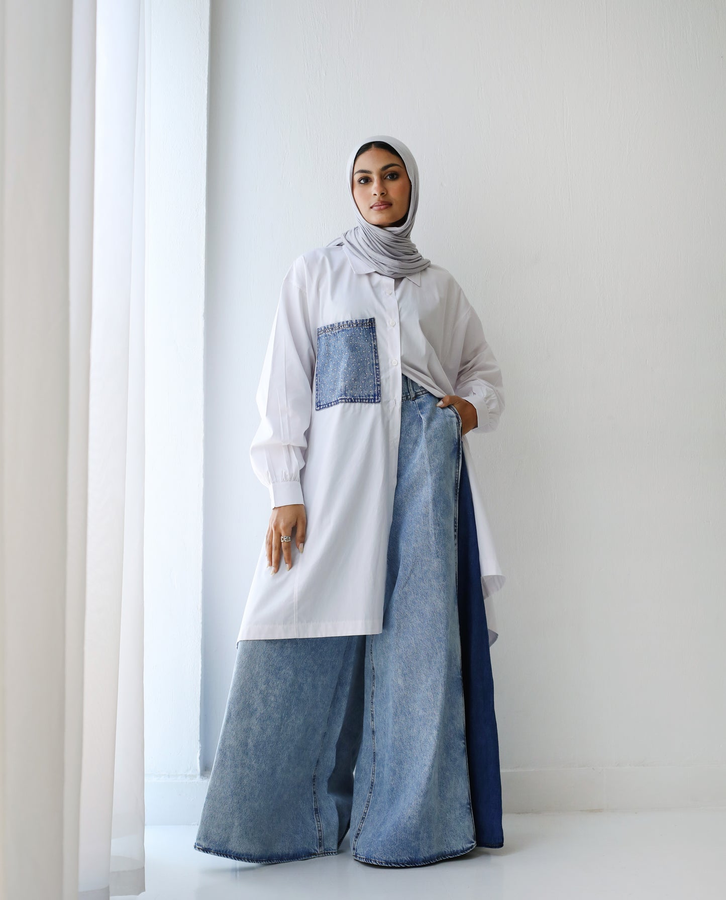 MIXED DENIM PANTS 13