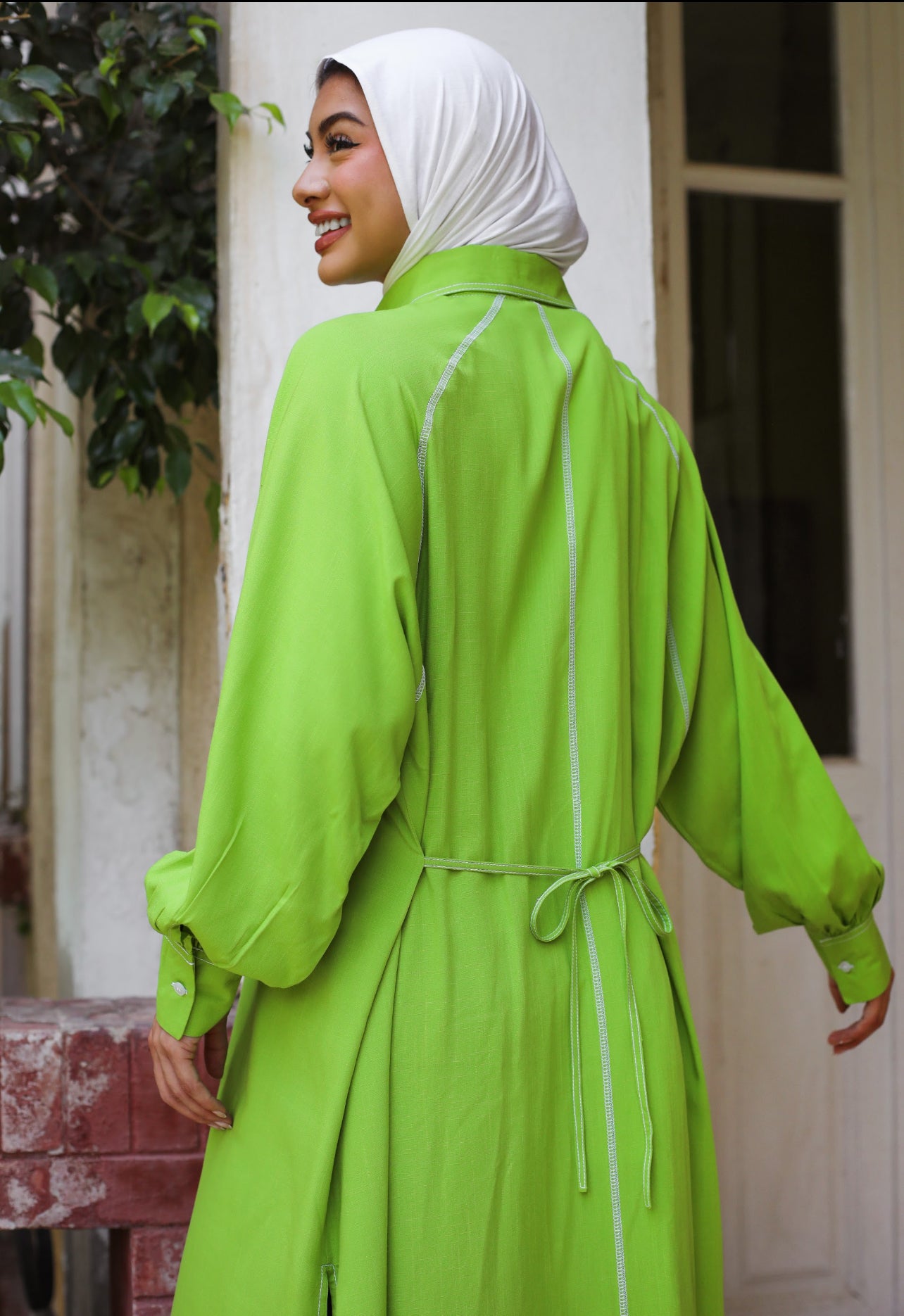 LONG COTTON SHIRT-GREEN