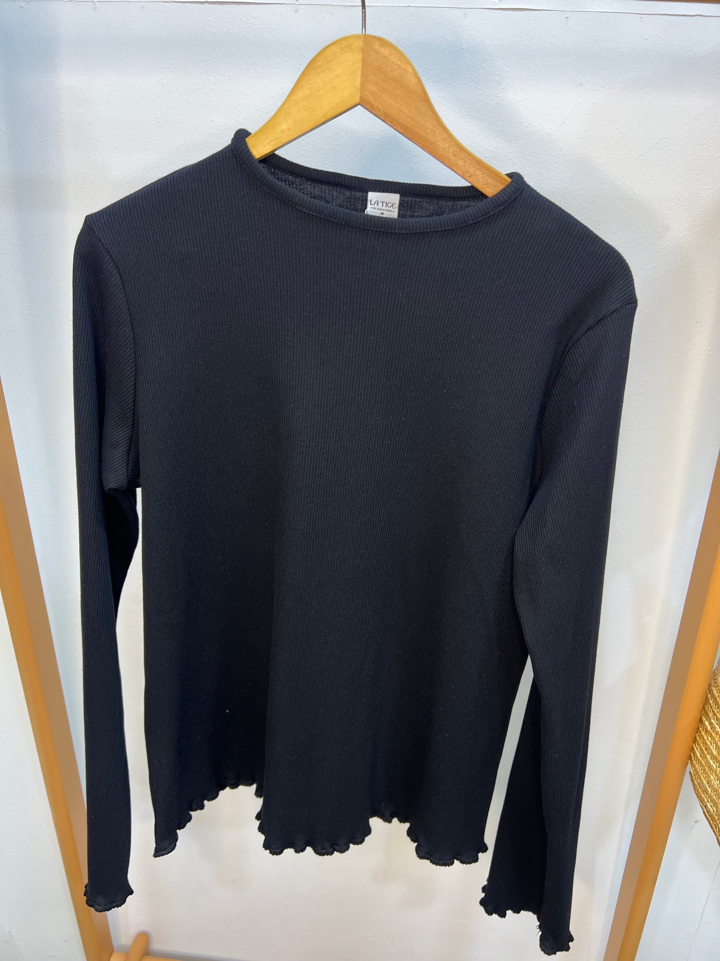 LONG SLEEVE COTTON RIB TOP