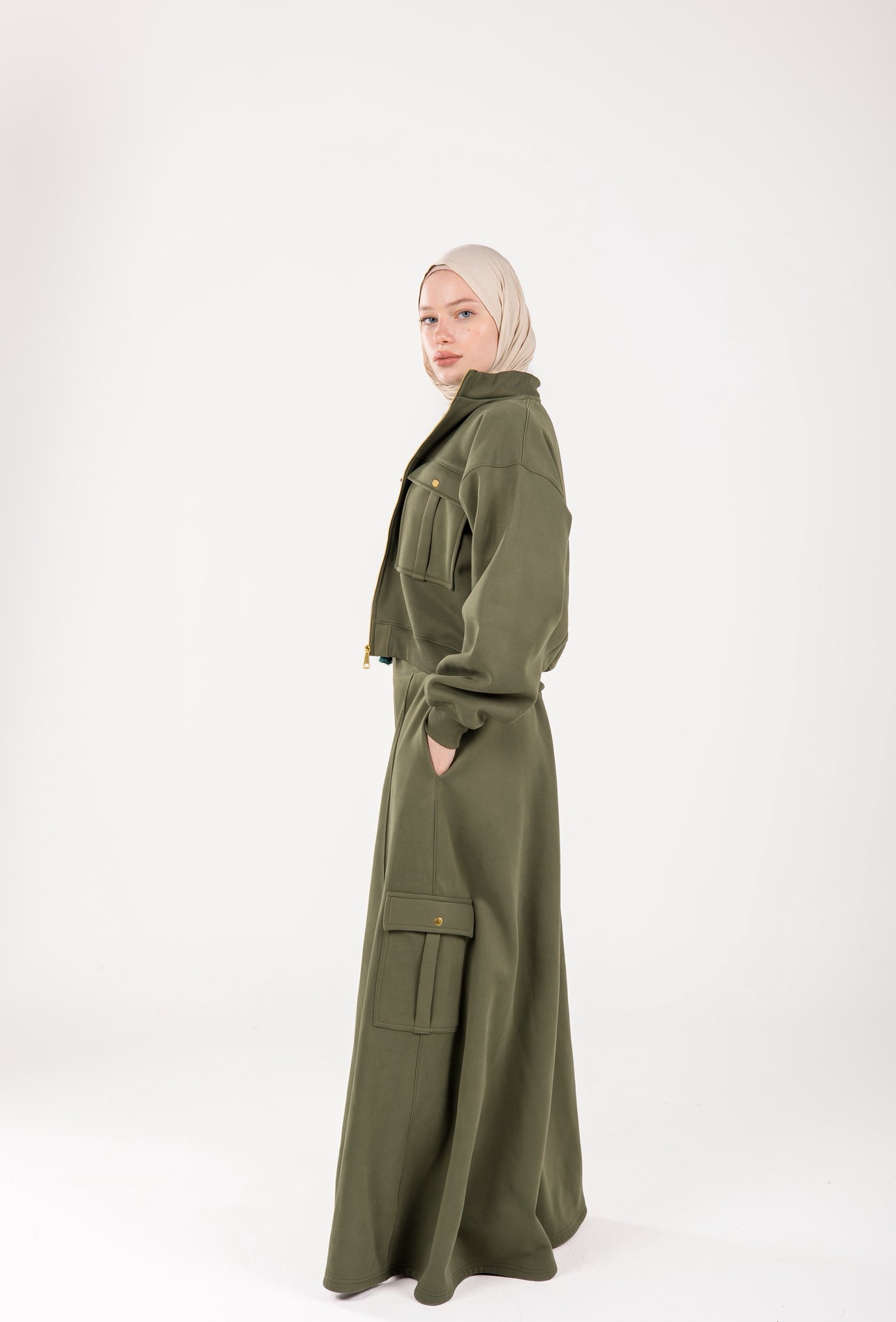OLIVE MELTON SET