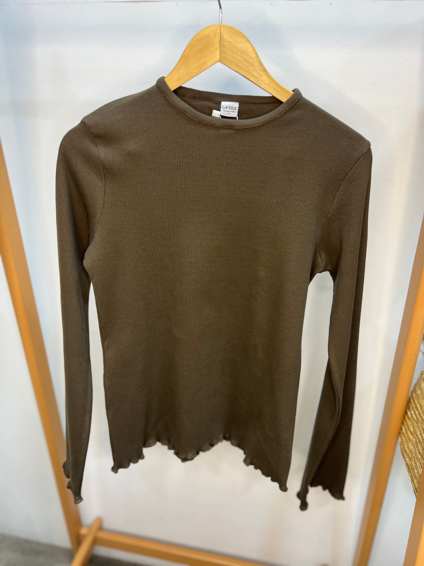LONG SLEEVE COTTON RIB TOP