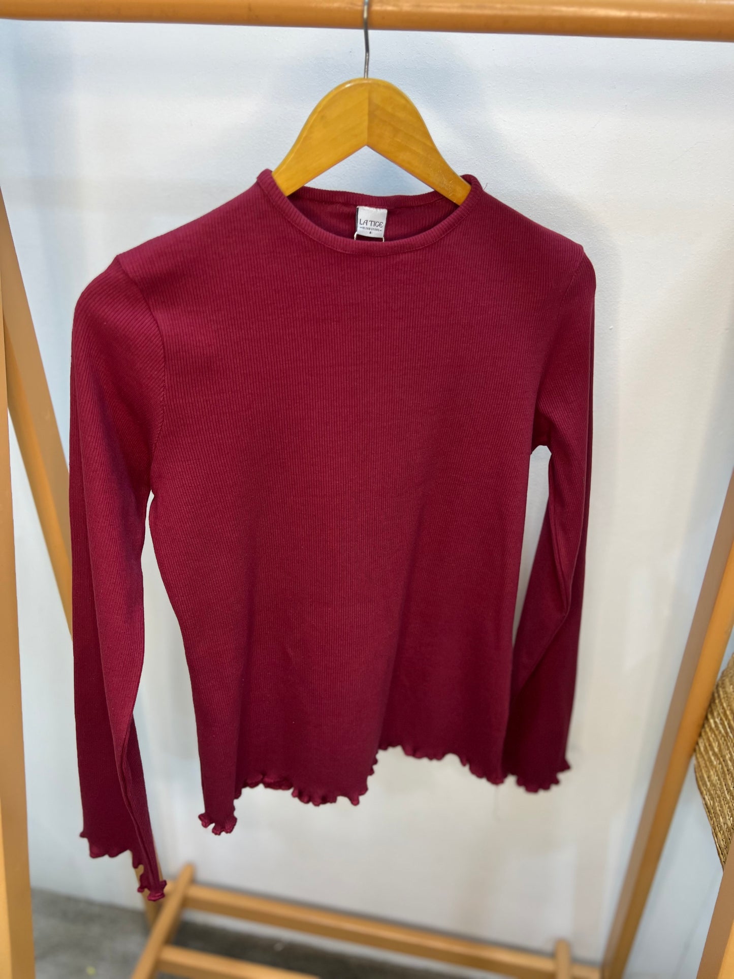 LONG SLEEVE COTTON RIB TOP