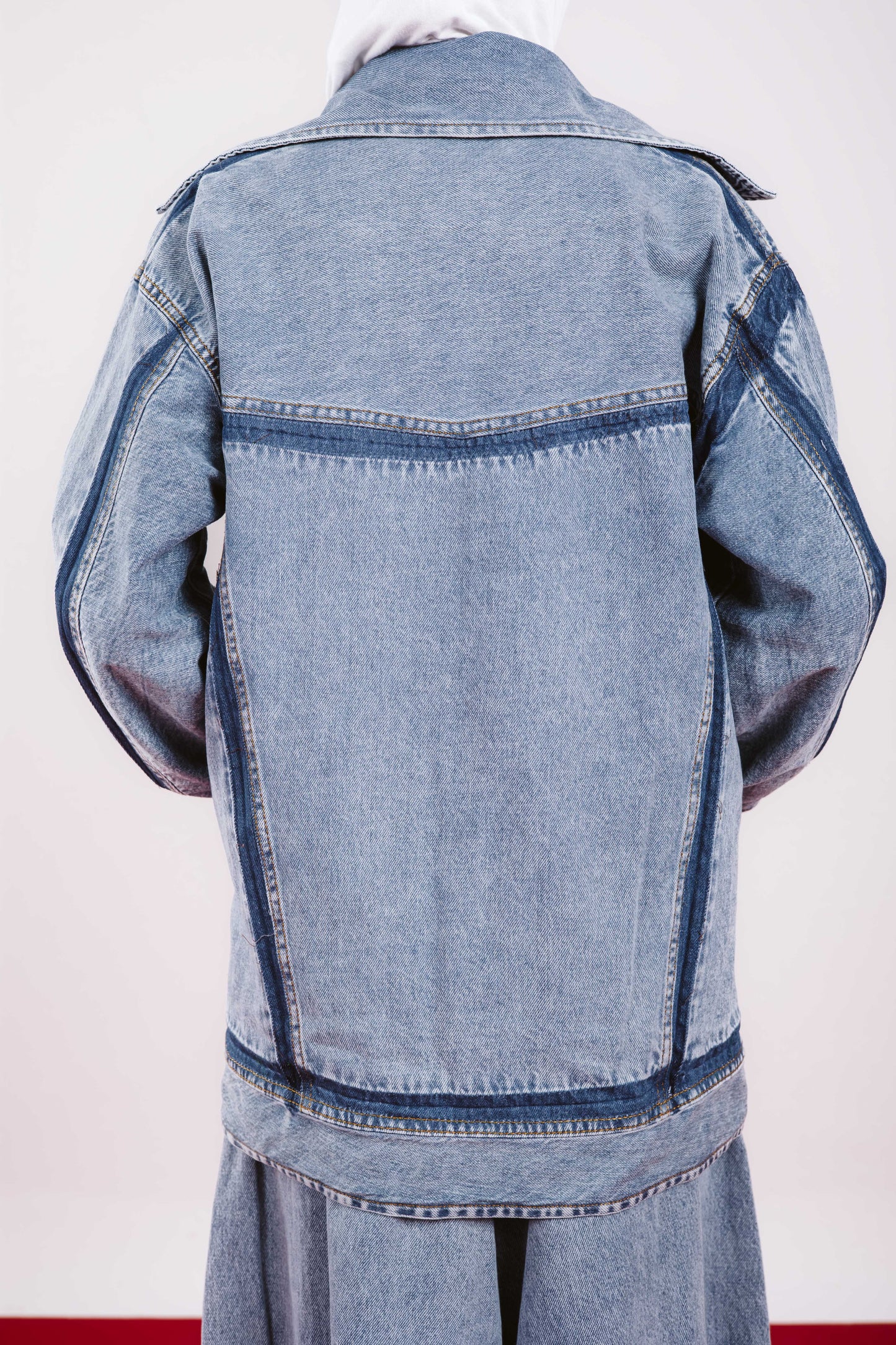 LONG OVERSIZE DENIM JACKET-LIGHT BLUE