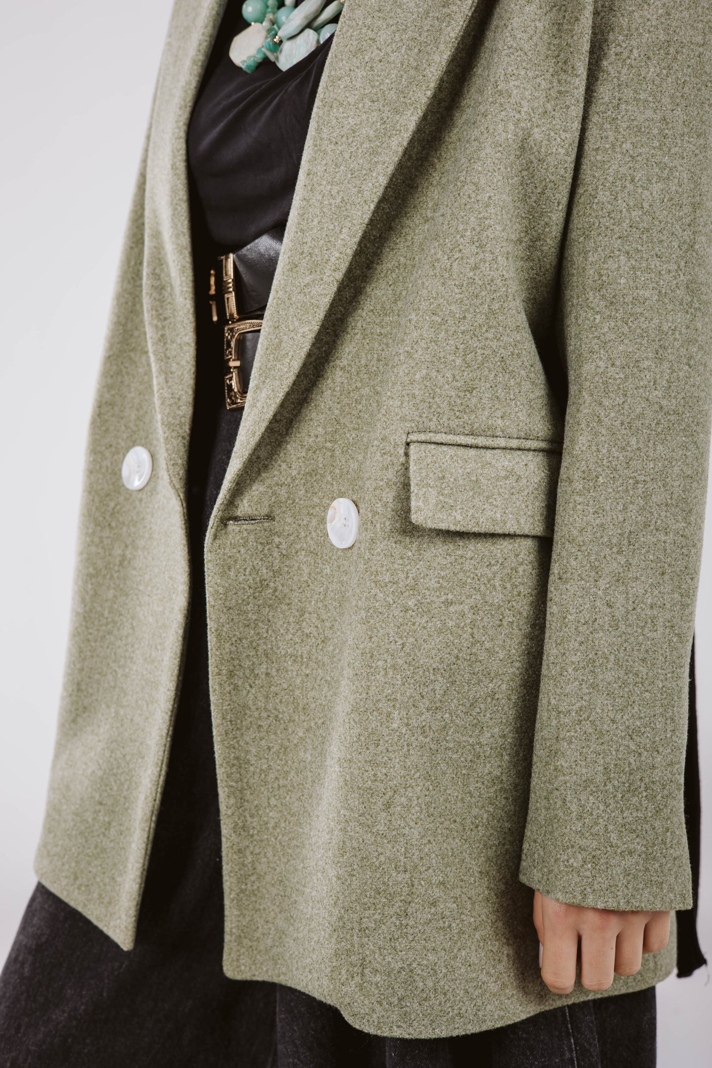 0VERSZIE WOOL BLAZER - MINT GREEN