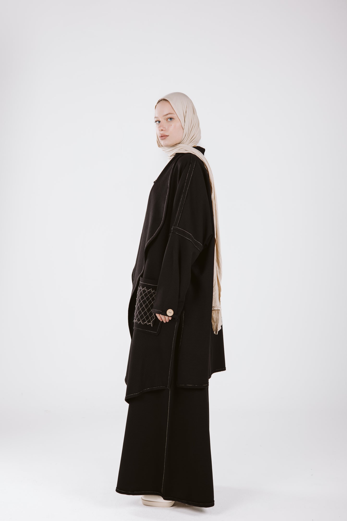 JACQUARD GHALIA SET IN BLACK