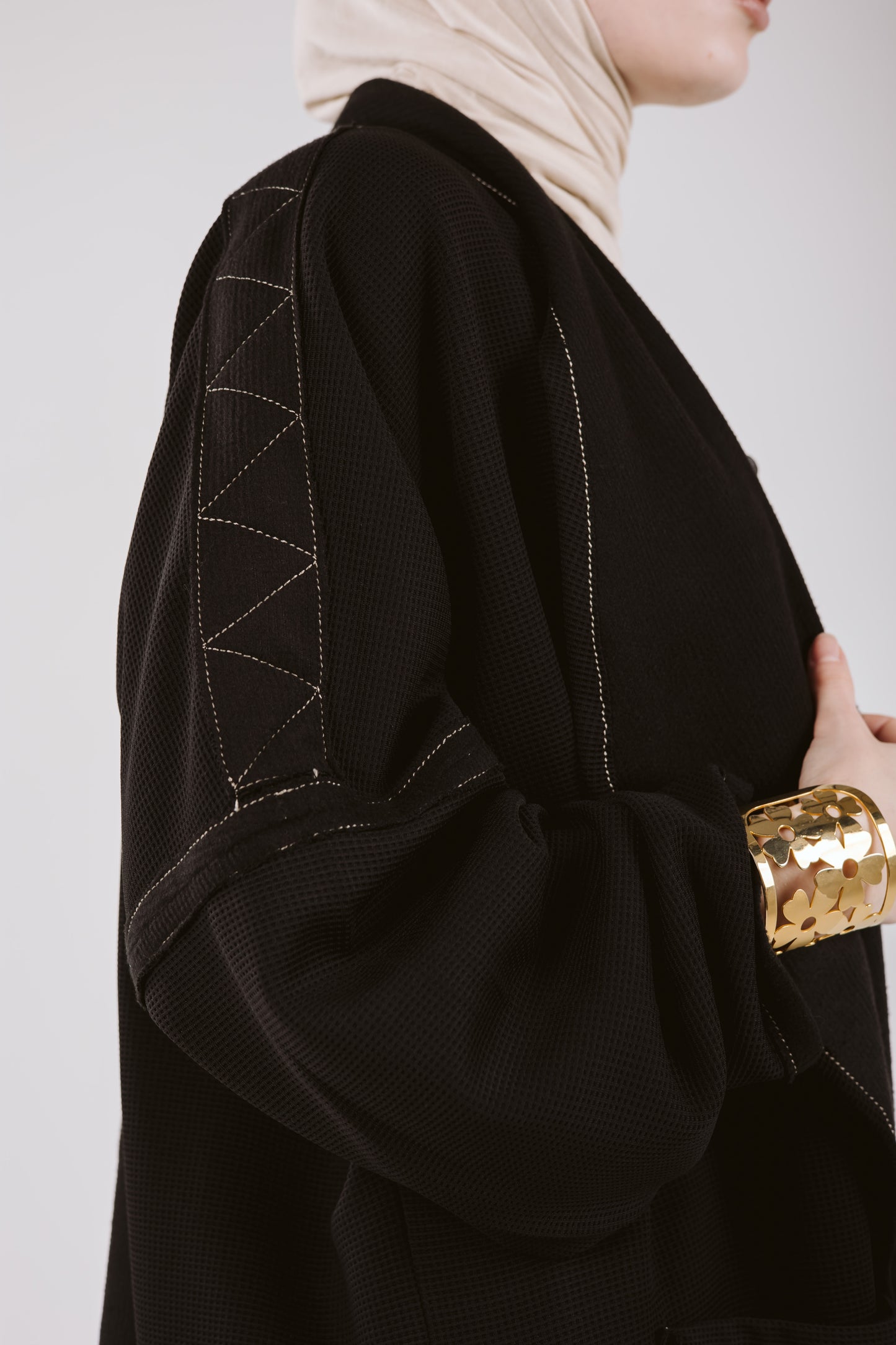 JACQUARD GHALIA SET IN BLACK