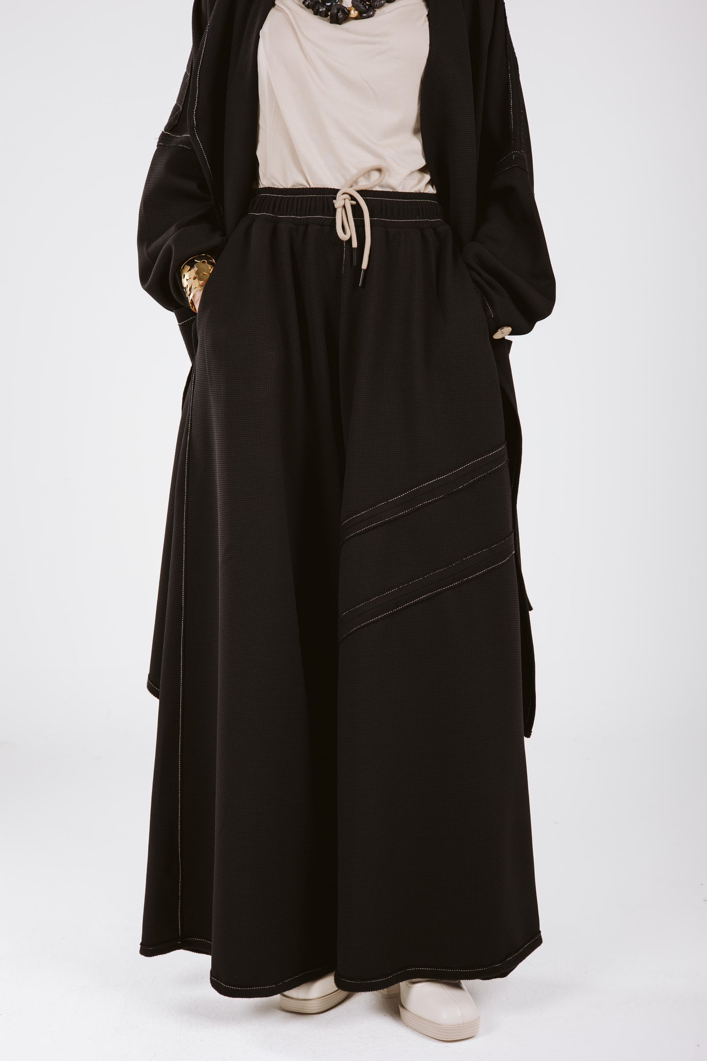 JACQUARD GHALIA SET IN BLACK
