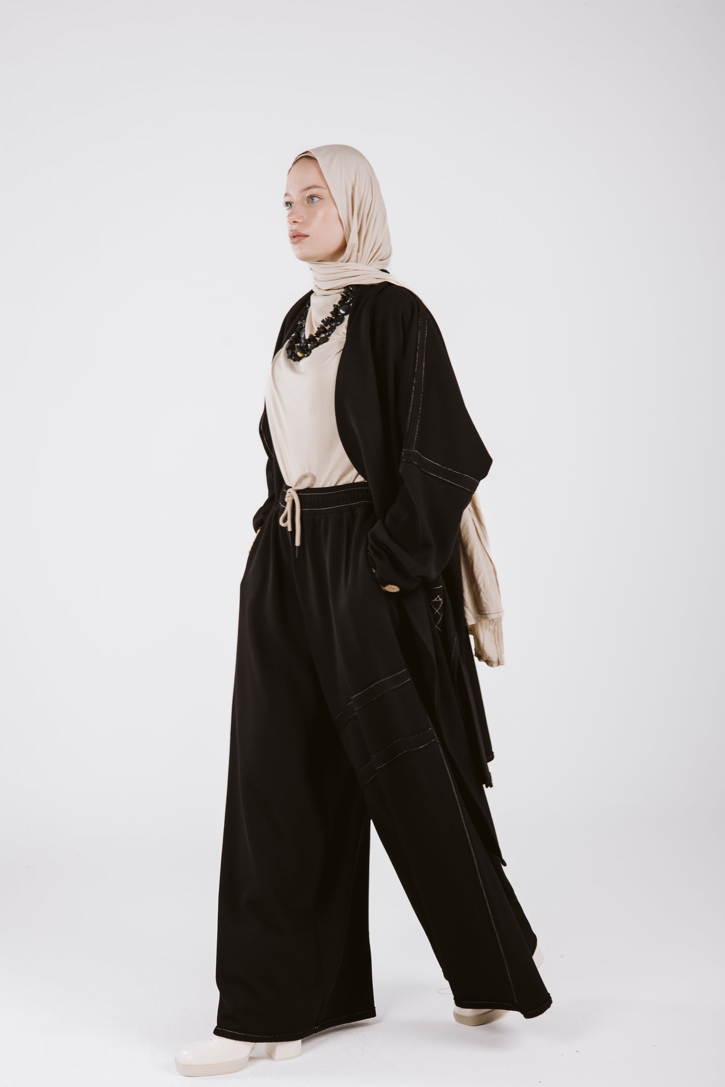JACQUARD GHALIA SET IN BLACK