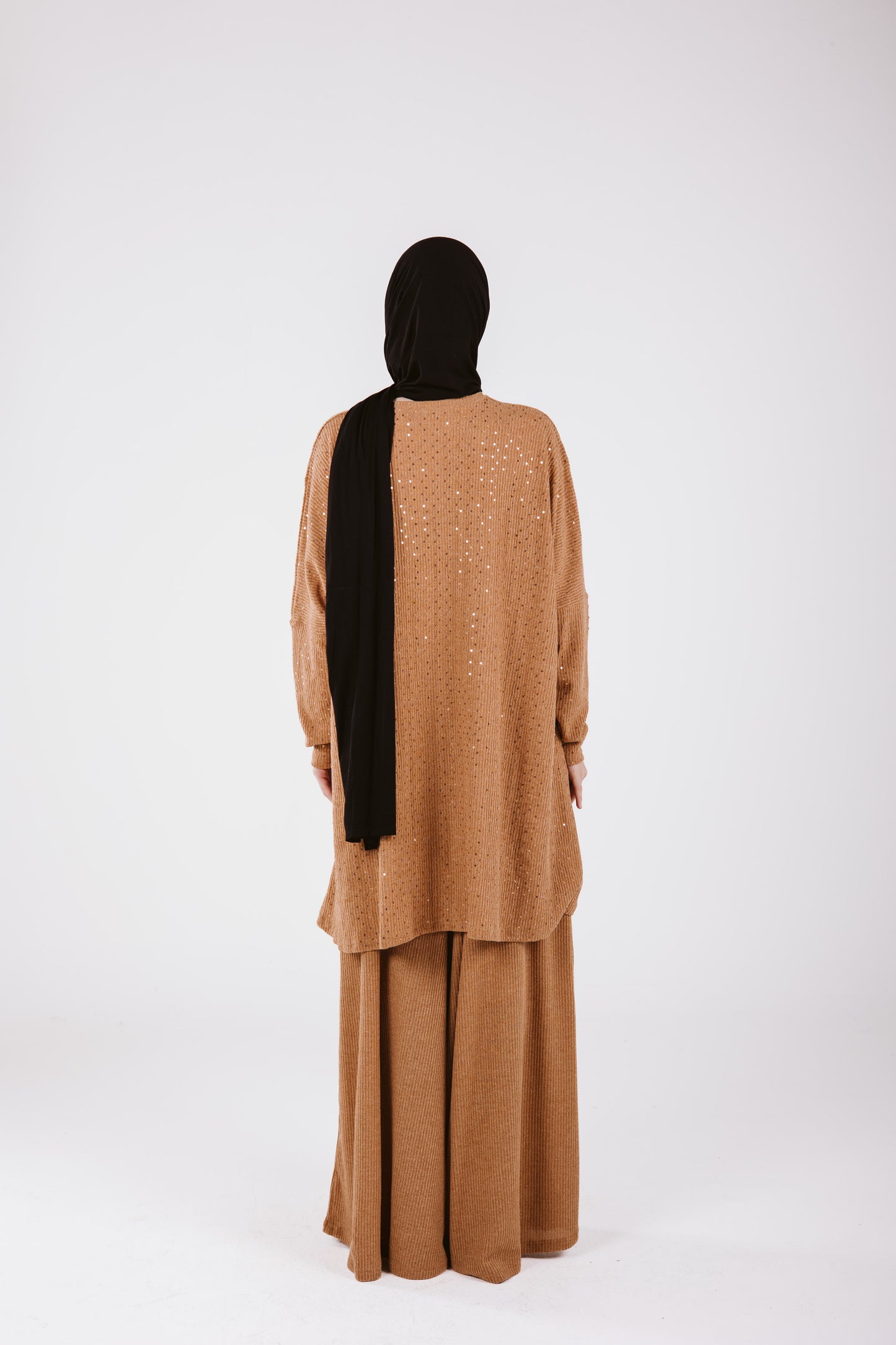 SEQUINE WIDE LEG SET IN HONEY