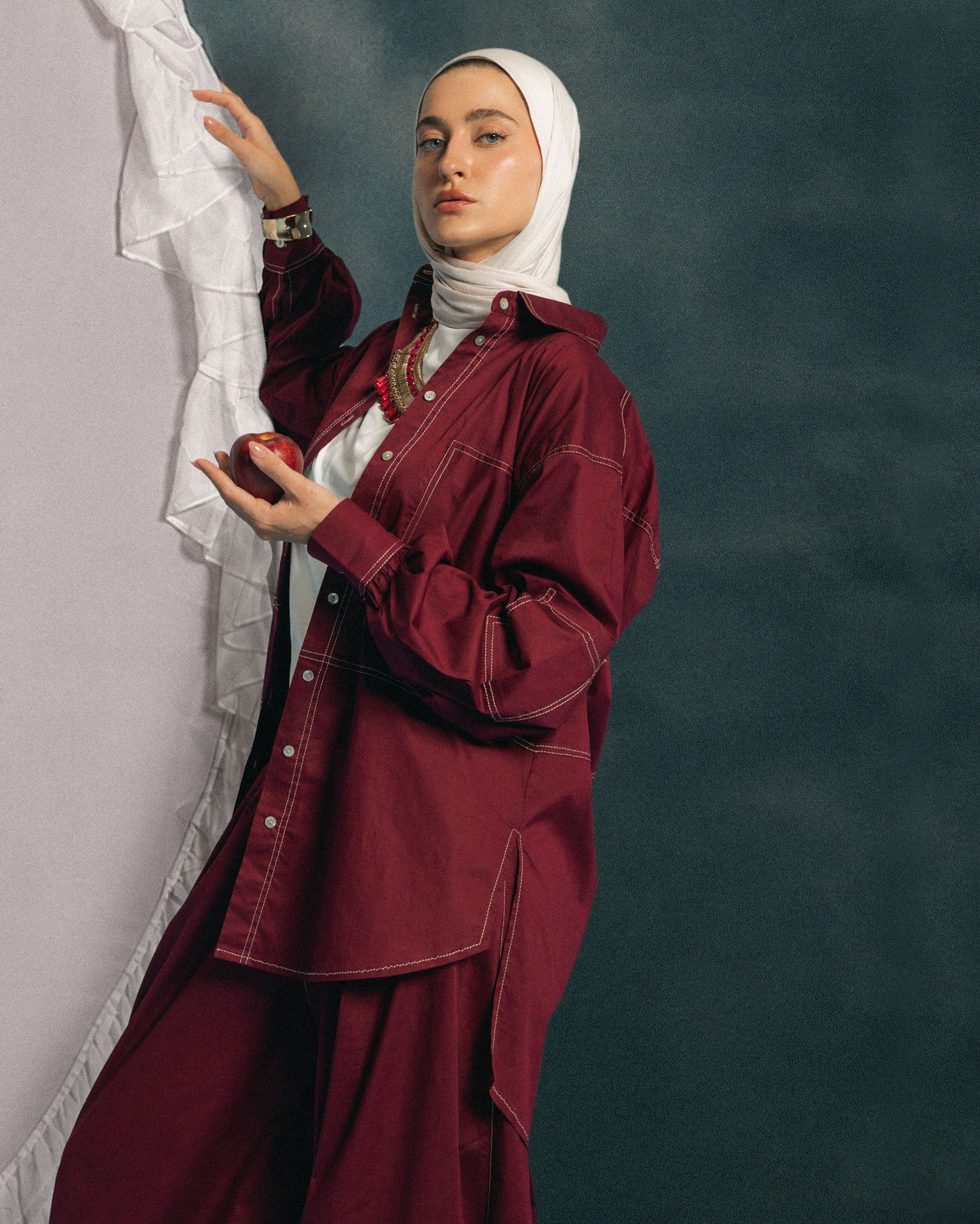 NASMA SHIRT-BURGANDY