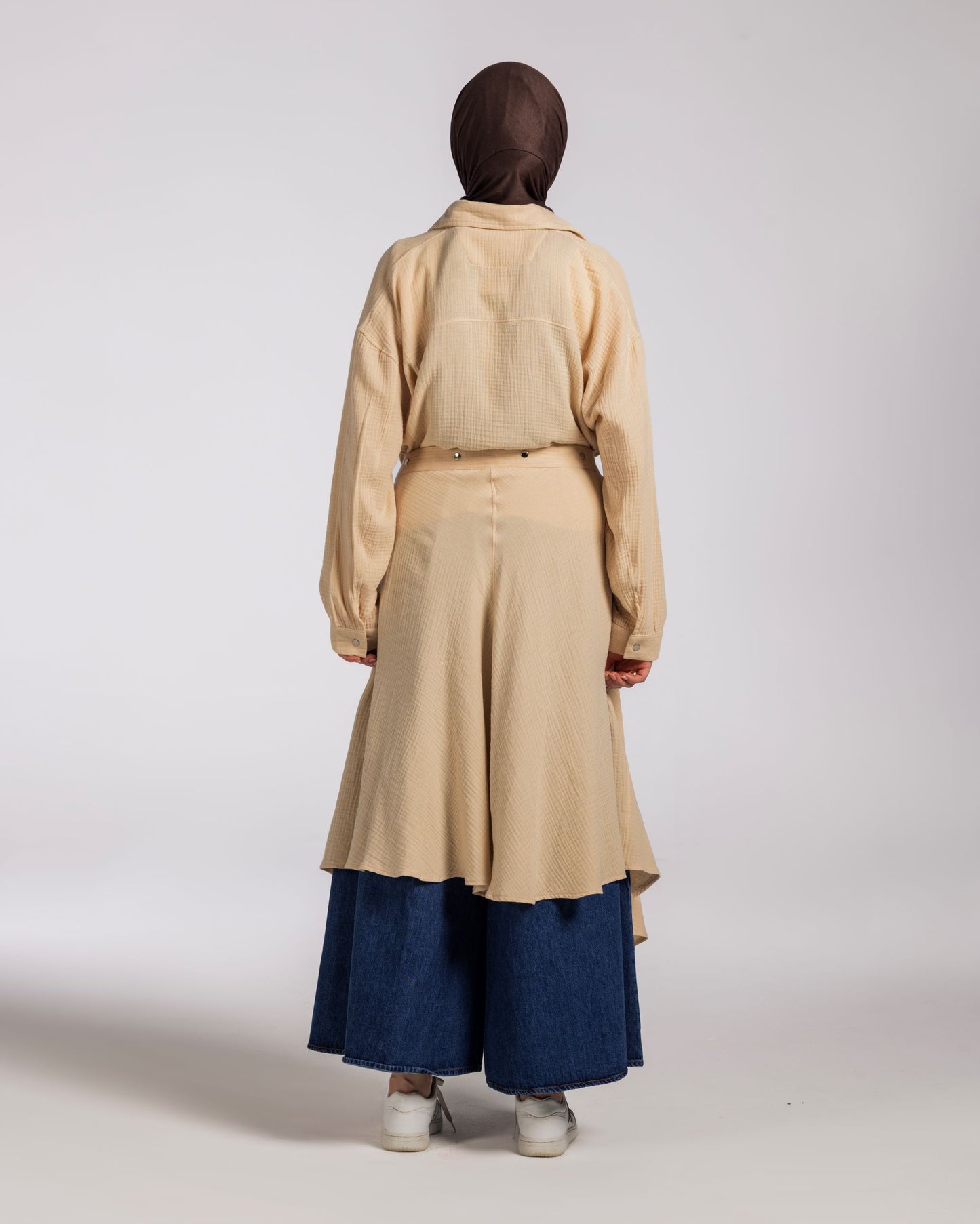 BIASN BLOUSE WITH SKIRT - BEIGE