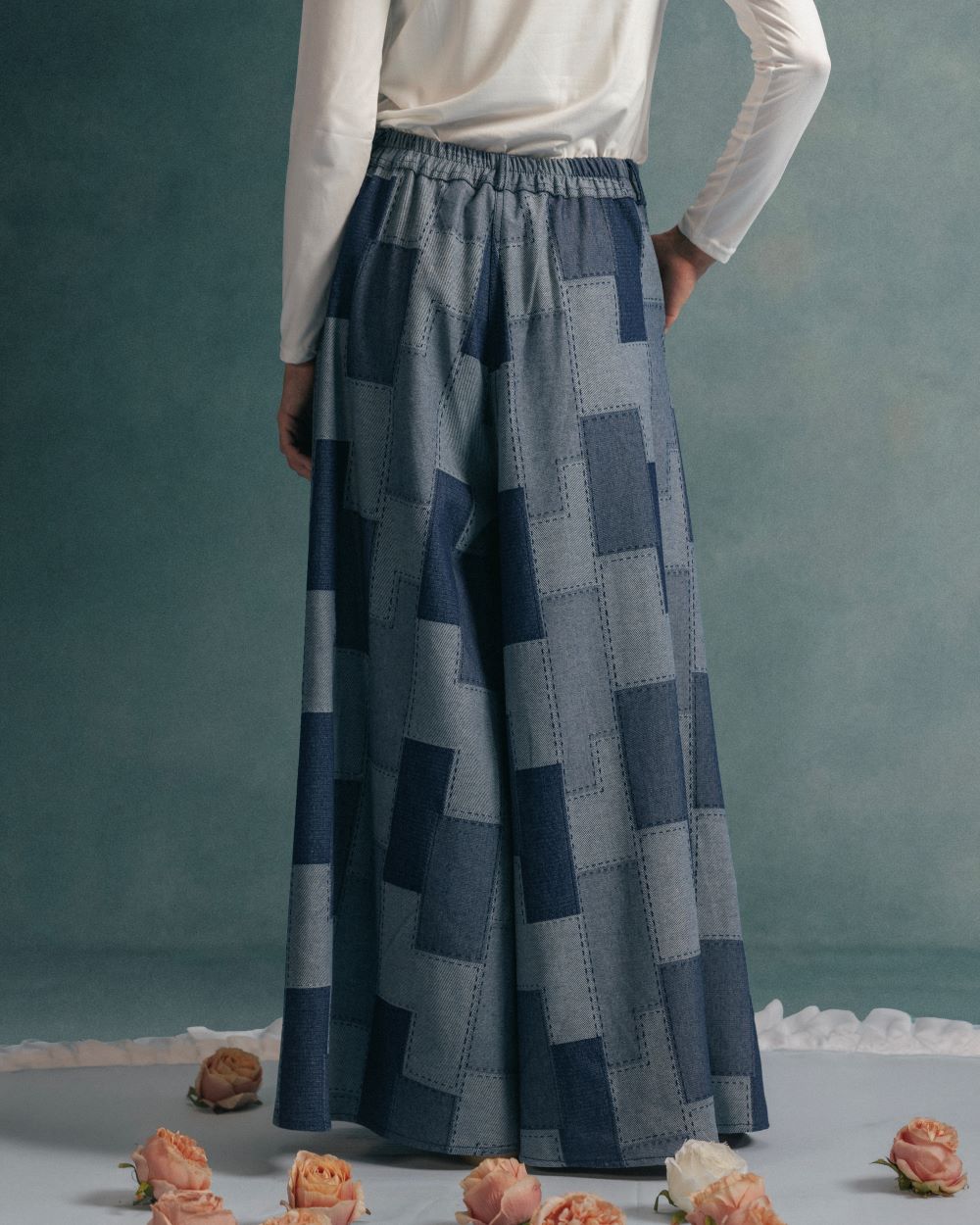 PATCHWORK DENIM PANTS
