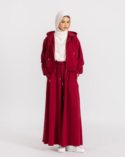 CROPPED KAYAN SET-BURGANDY