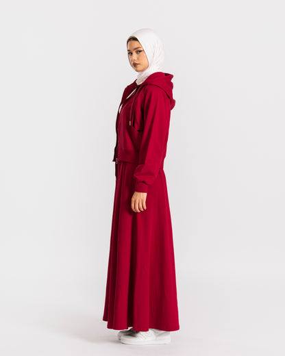 CROPPED KAYAN SET-BURGANDY