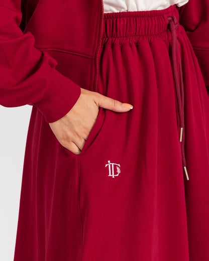 CROPPED KAYAN SET-BURGANDY