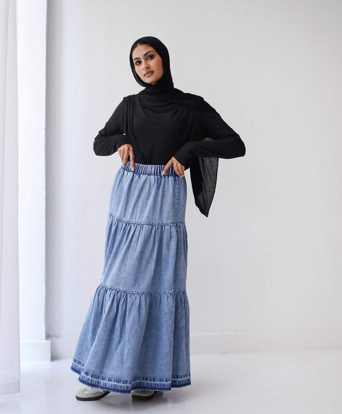 DENIM SKIRT-LIGHT BLUE