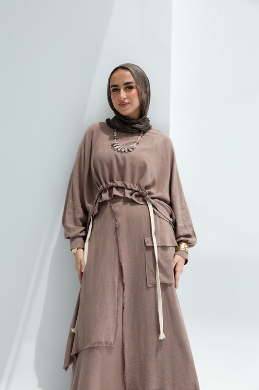 HAZEL SKIRT SET - TAUPE