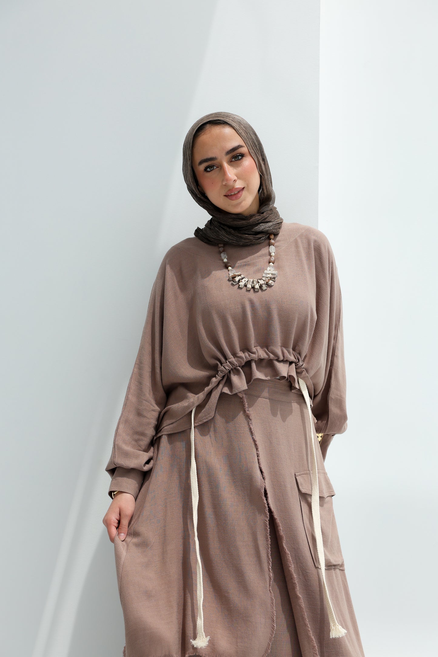 HAZEL SKIRT SET - TAUPE