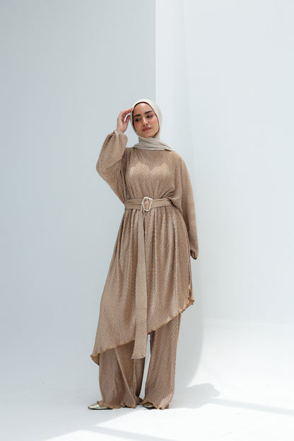 AURA BELTED SET - BEIGE