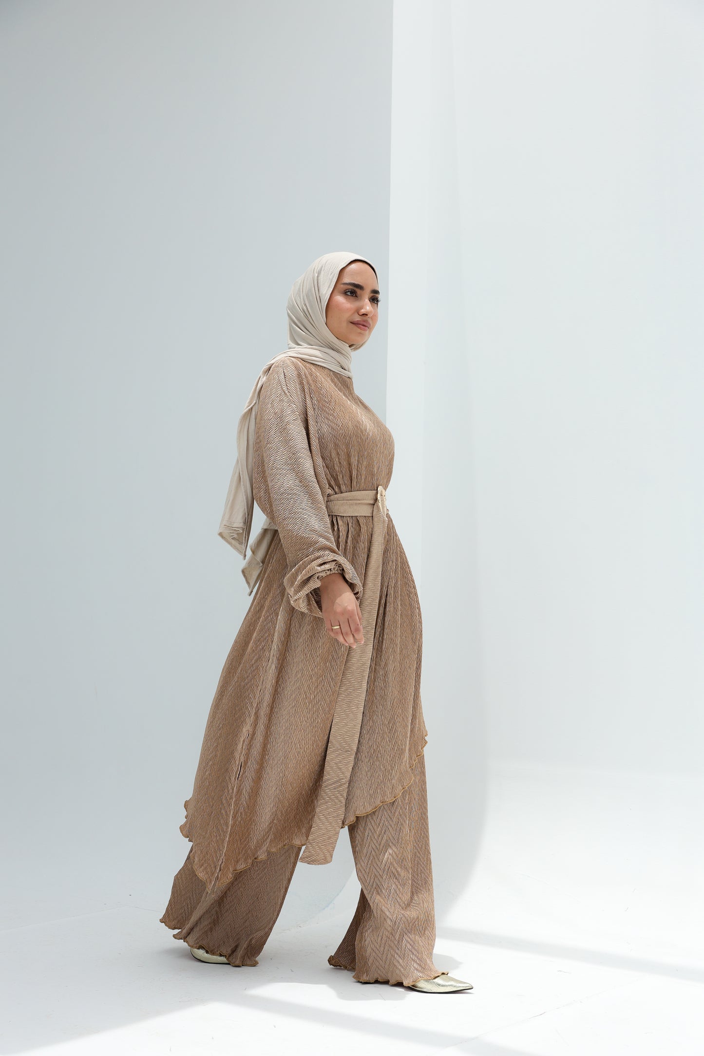 AURA BELTED SET - BEIGE