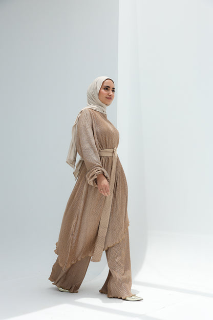 AURA BELTED SET - BEIGE