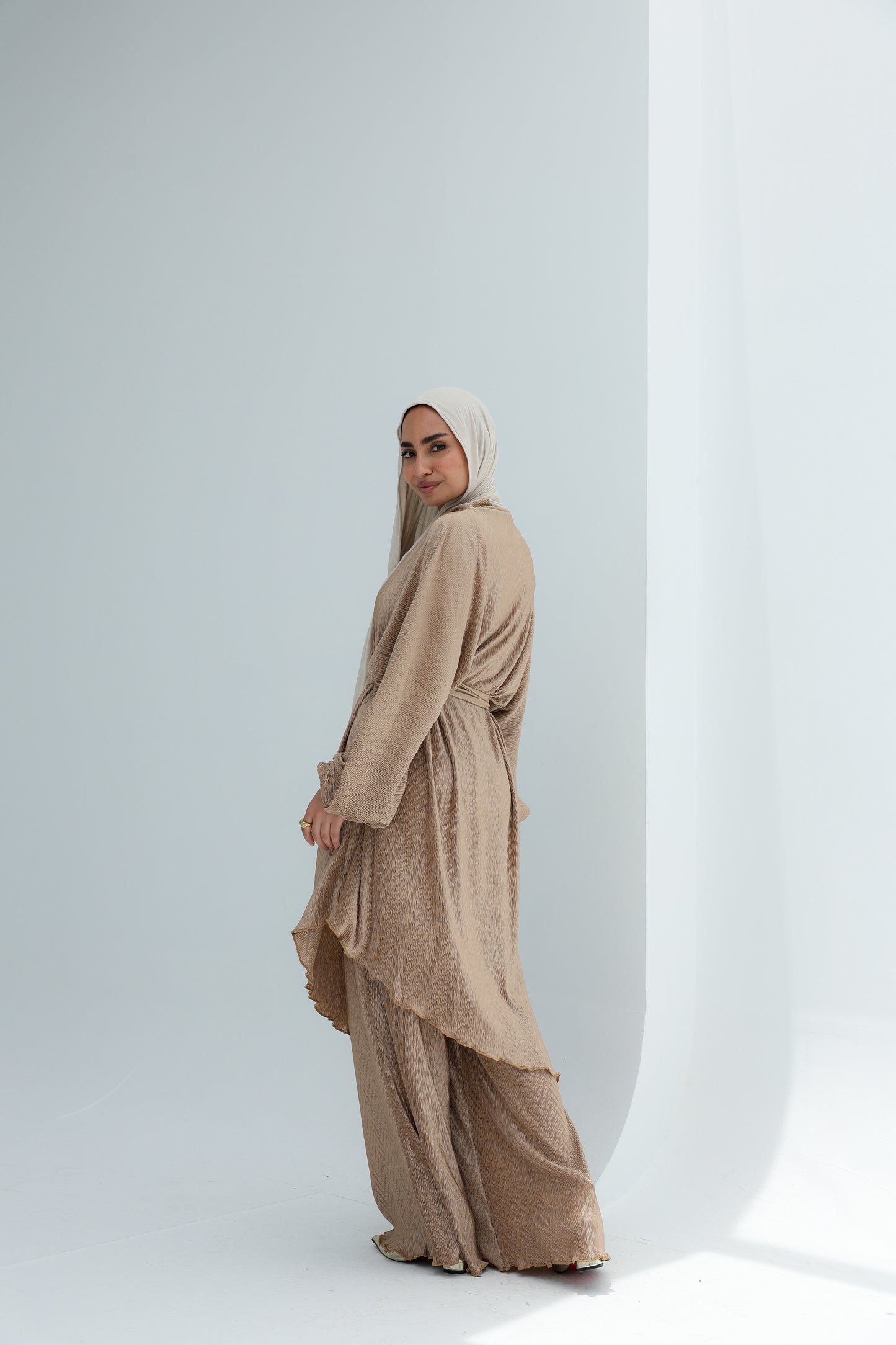 AURA BELTED SET - BEIGE