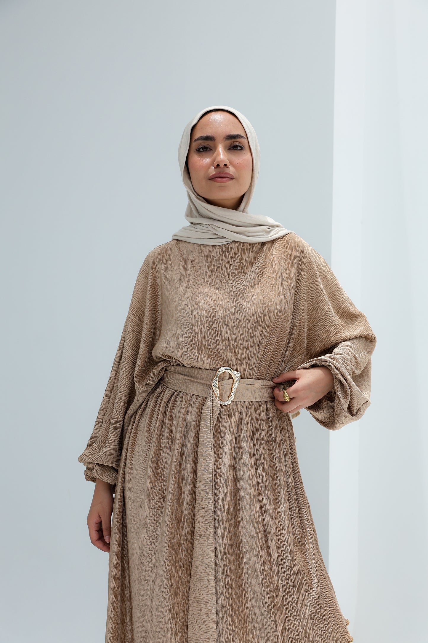 AURA BELTED SET - BEIGE