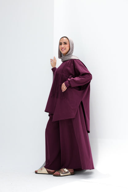 FRINGE FLOW SET- PLUM