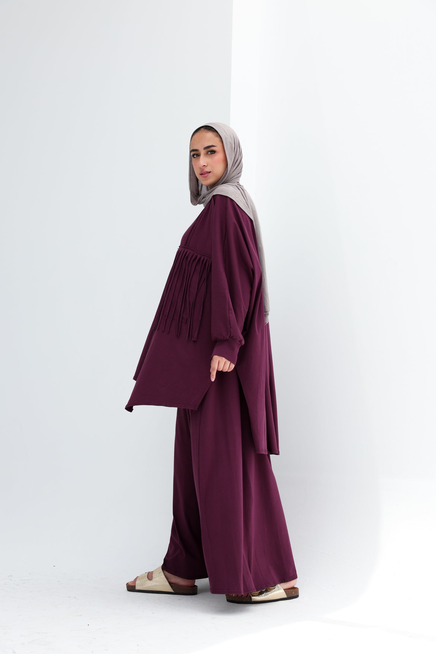 FRINGE FLOW SET- PLUM