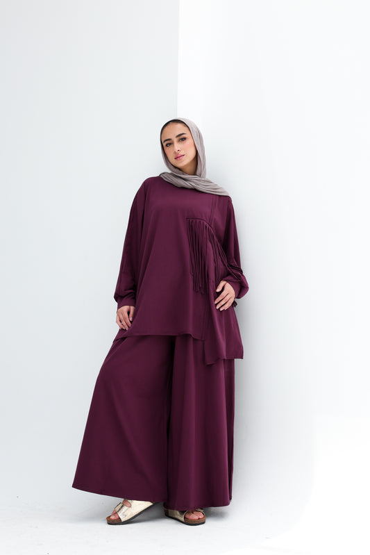 FRINGE FLOW SET- PLUM