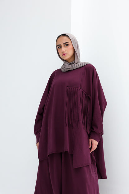 FRINGE FLOW SET- PLUM