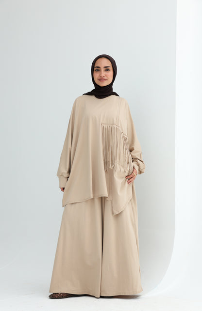 FRINGE FLOW SET - BEIGE