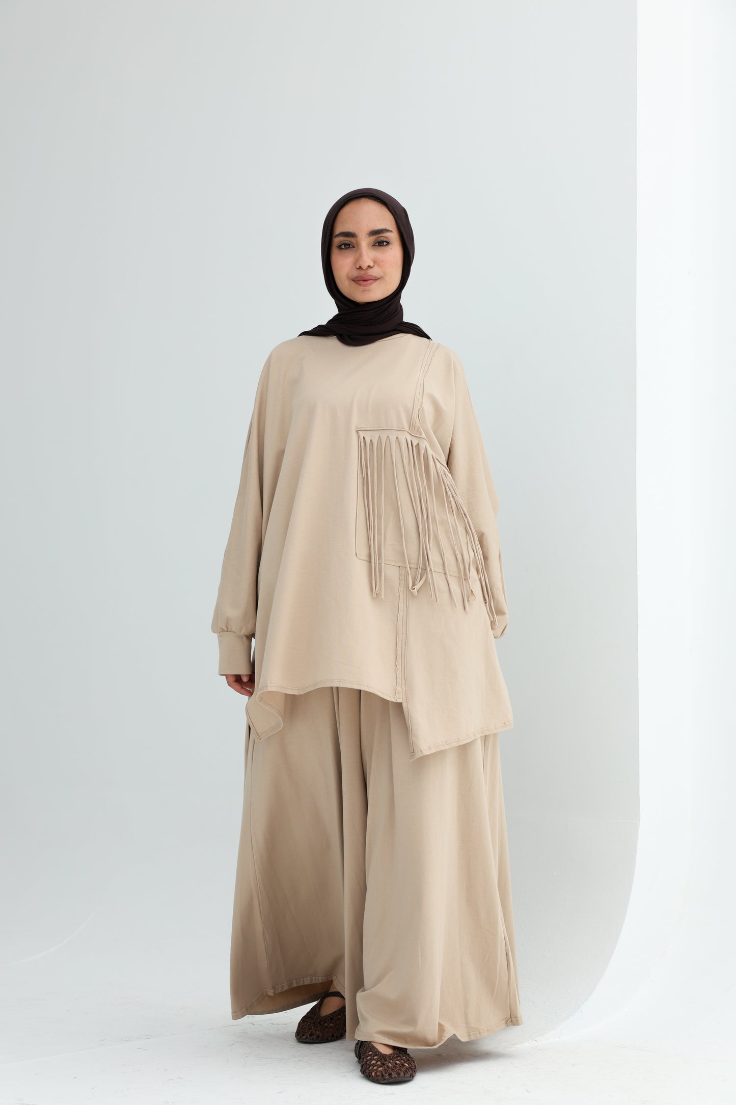 FRINGE FLOW SET - BEIGE