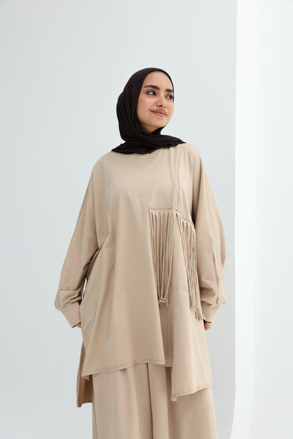 FRINGE FLOW SET - BEIGE