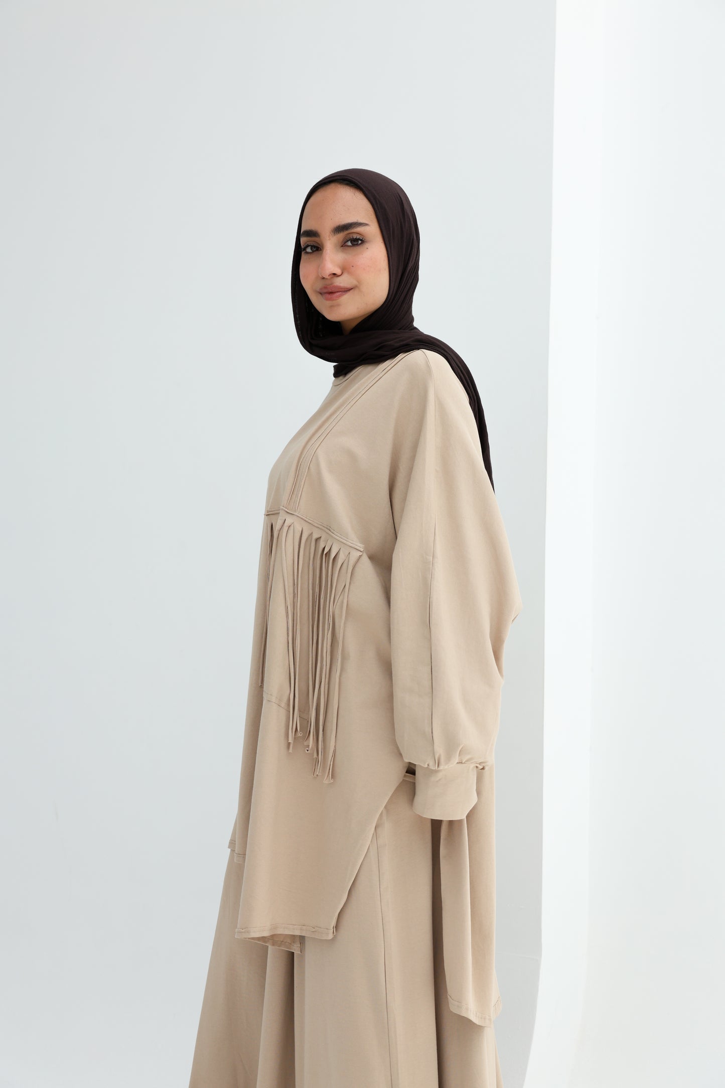 FRINGE FLOW SET - BEIGE