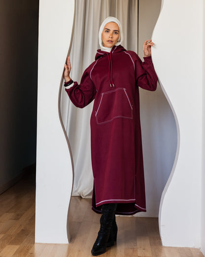 LUNA DRESS - BURGANDY