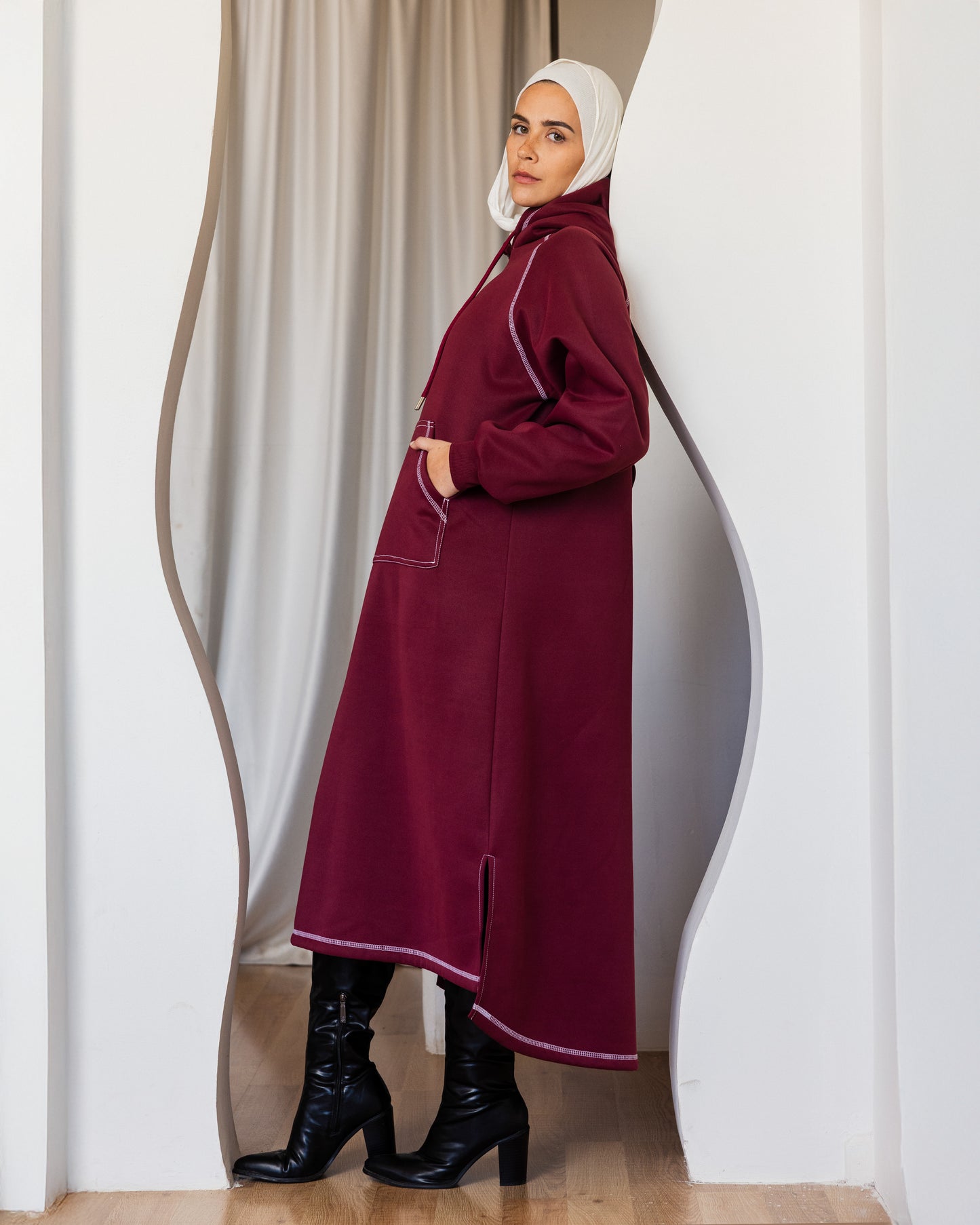 LUNA DRESS - BURGANDY