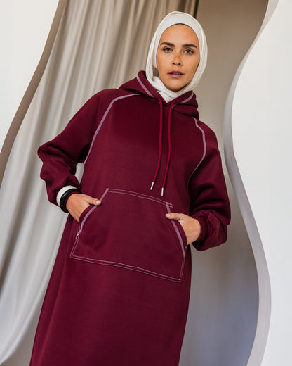 LUNA DRESS - BURGANDY