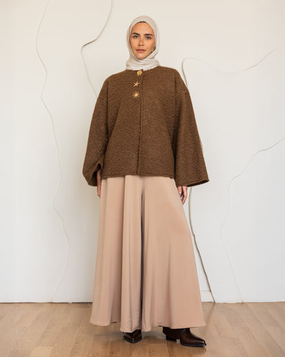 MINIMAL SHORT MOHER JACKET - CAFE